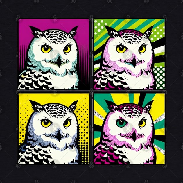 Midnight Mystic - Pop Art Snowy Owl by PawPopArt